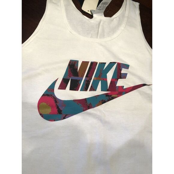Nike Tops - vintage New NWT white‎ nike Logo tank top Women's medium 90's Deadstock